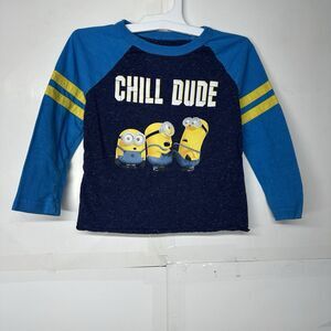 Despicable Me Minions Toddler Boys Long Sleeve Shirt Blue Size 3T Chill Dude